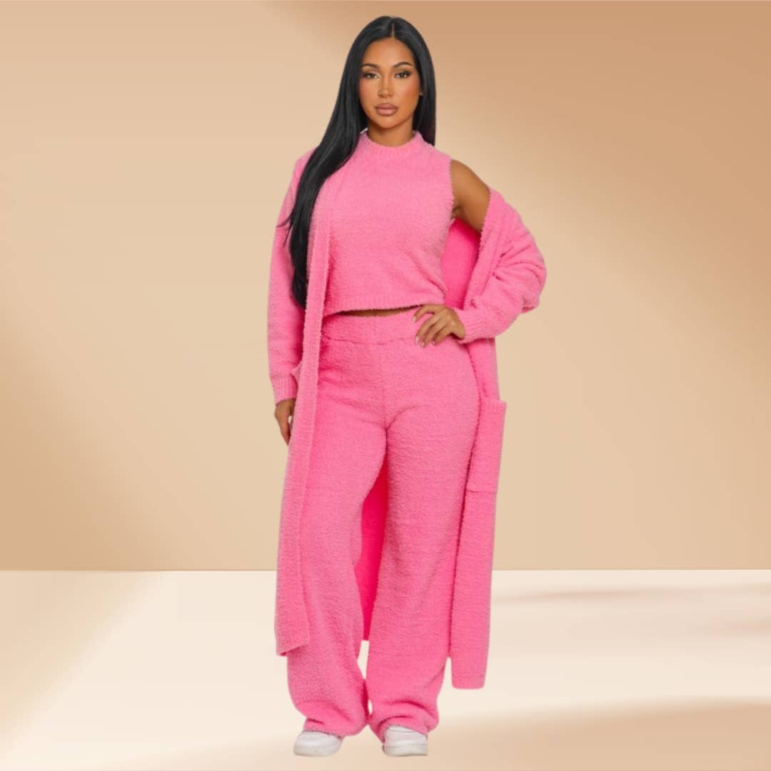 3 piece set Cozy Lounge Set Teddy Like Skim