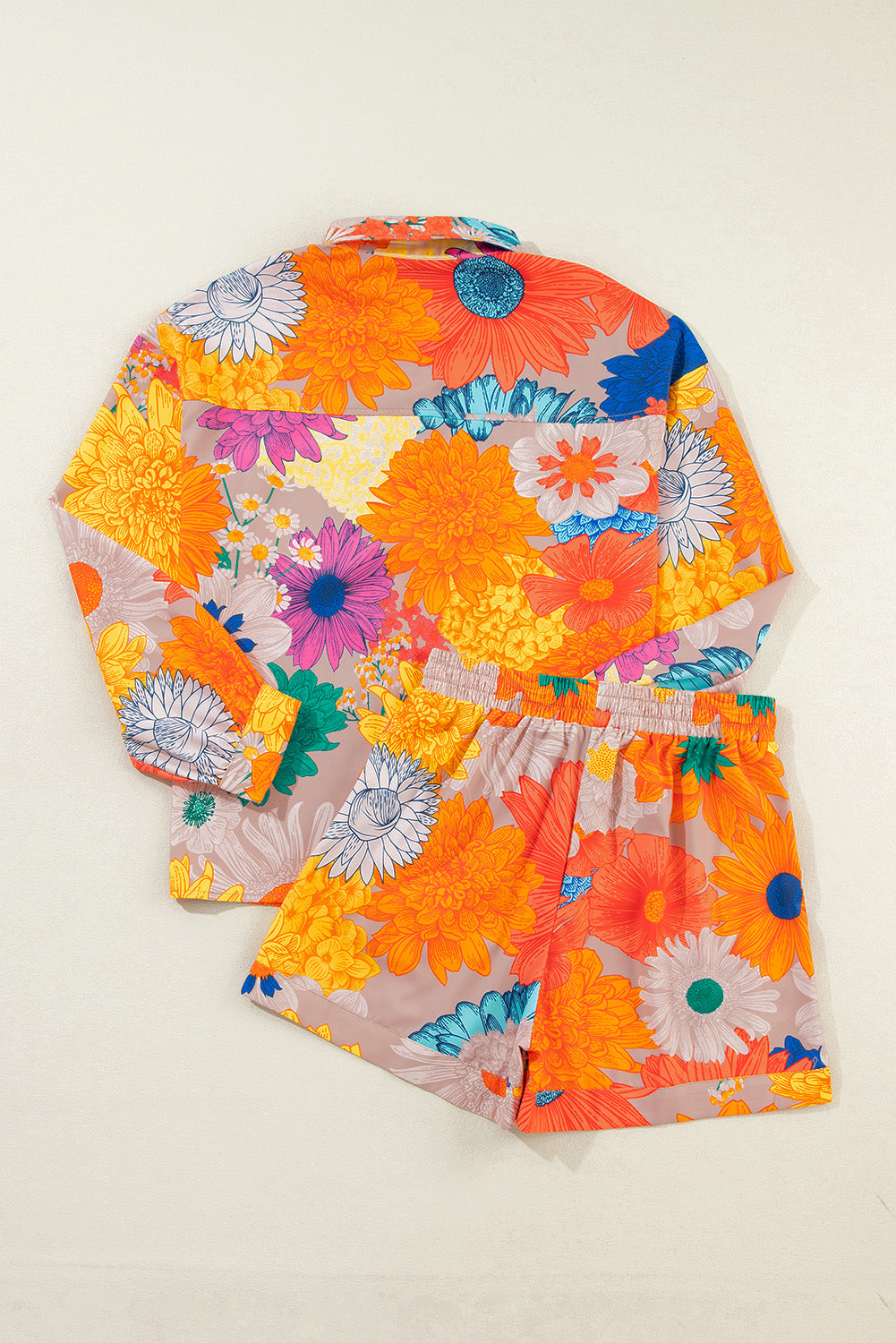 Printed Button Up Long Sleeve Set
