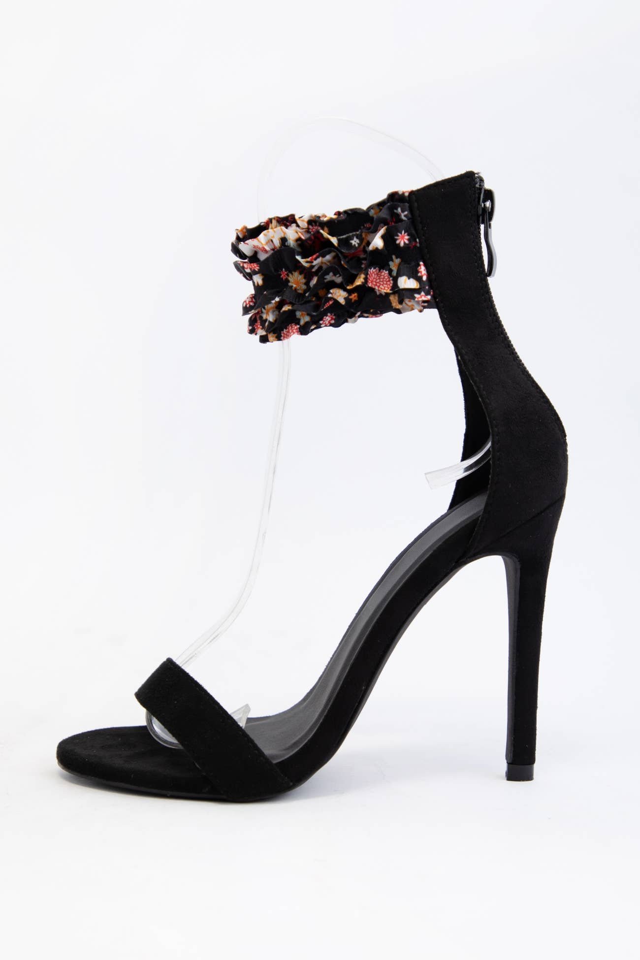 SCRUNCHIE ANKLE STRAP HEELS