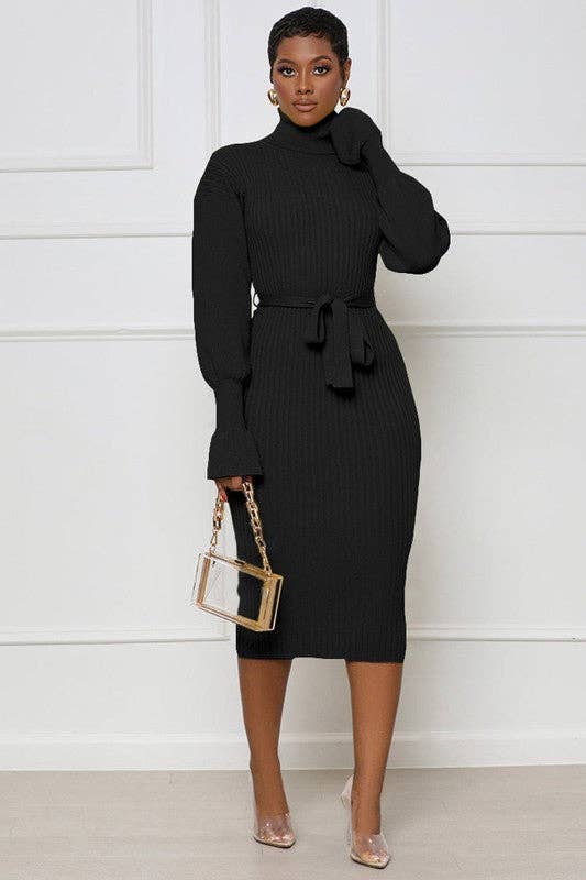 WOMEN FASHION LONG MAXI SWEATER DRESS