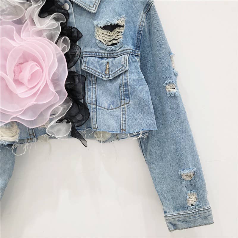 Patchwork Short Denim Jacket