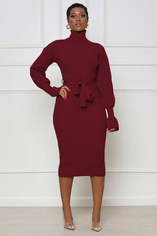 WOMEN FASHION LONG MAXI SWEATER DRESS