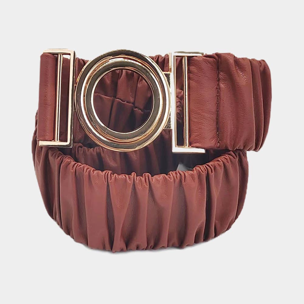 Pleated Faux Leather Scrunch