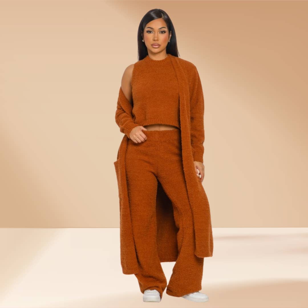 3 piece set Cozy Lounge Set Teddy Like Skim