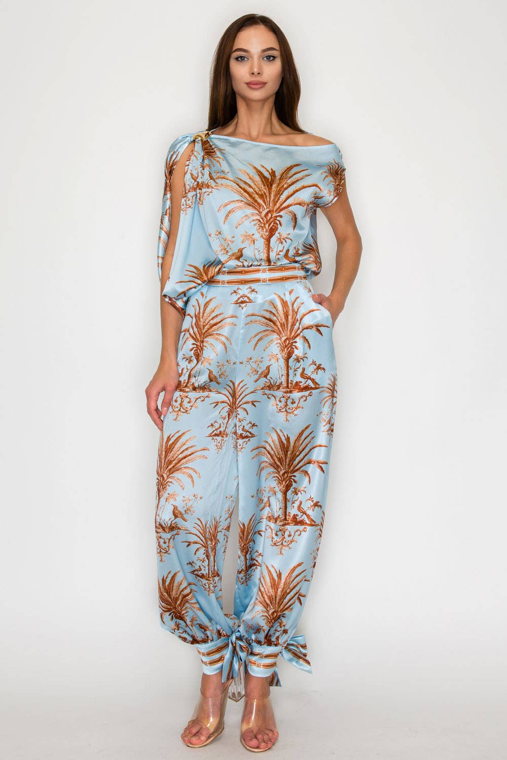 One Shoulder Top & Jogger Pants Set