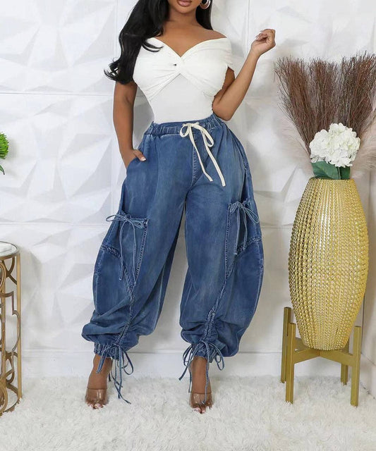 LOOSE JEANS DRAWSTRING