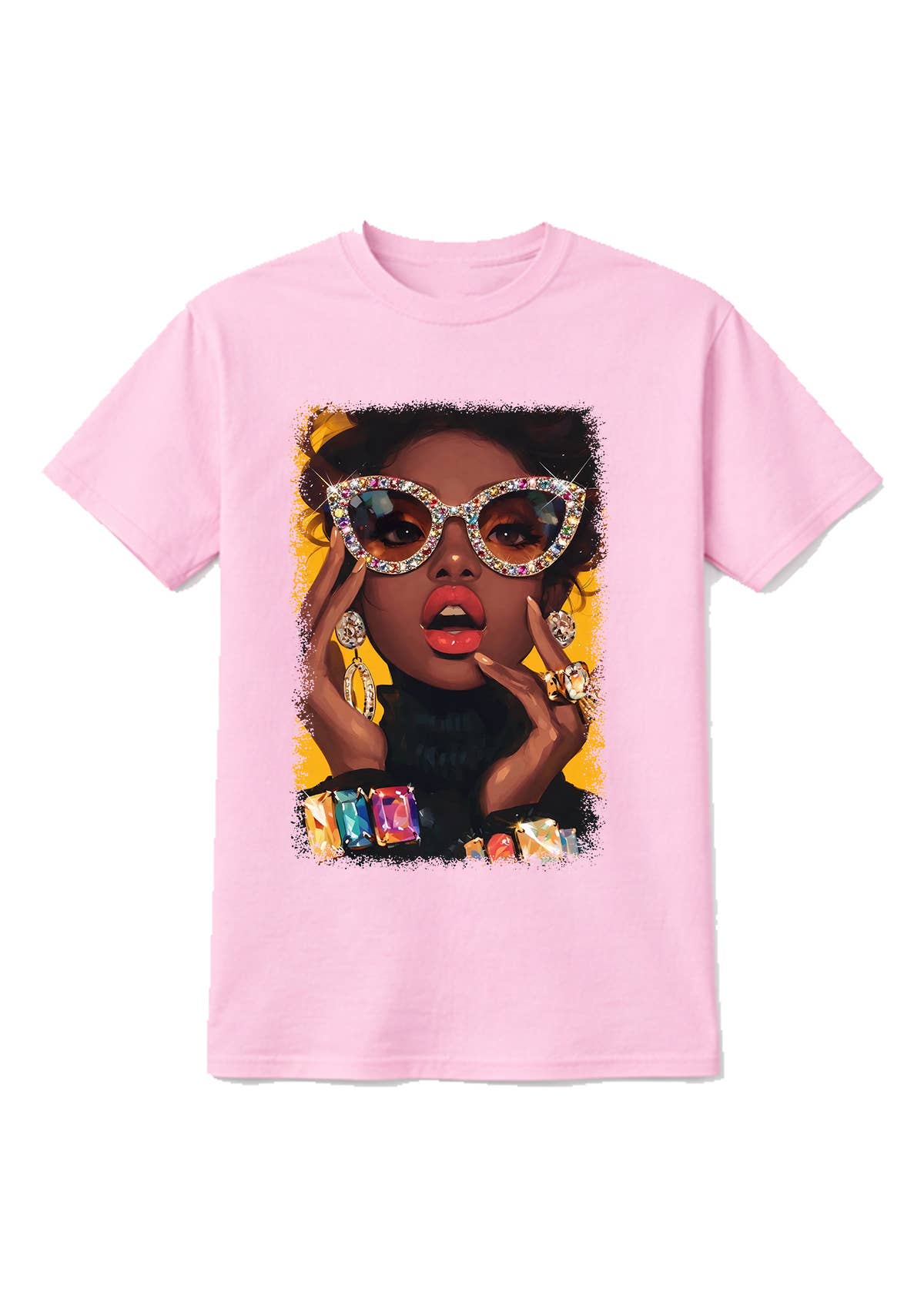 Rhinestone Glam Sunglasses Graphic Tee