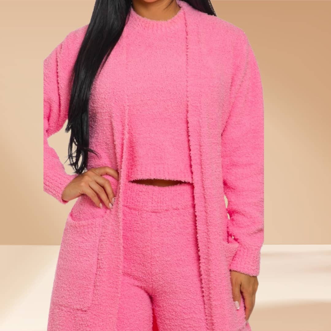 3 piece set Cozy Lounge Set Teddy Like Skim