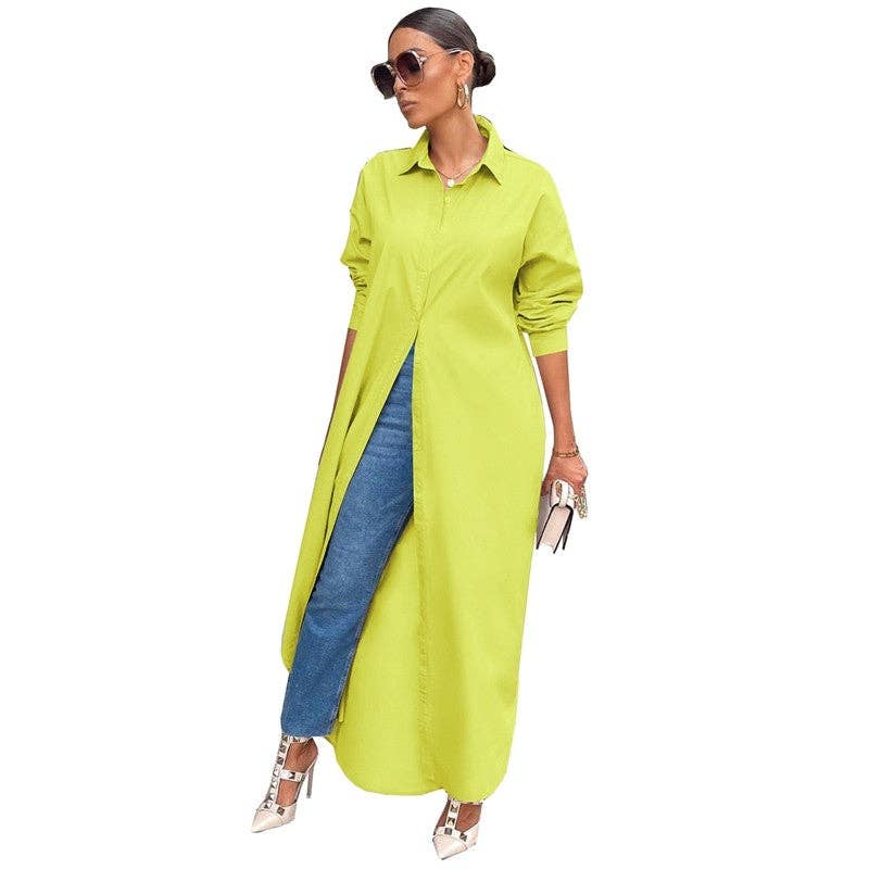 Casual Solid Color Long Coat