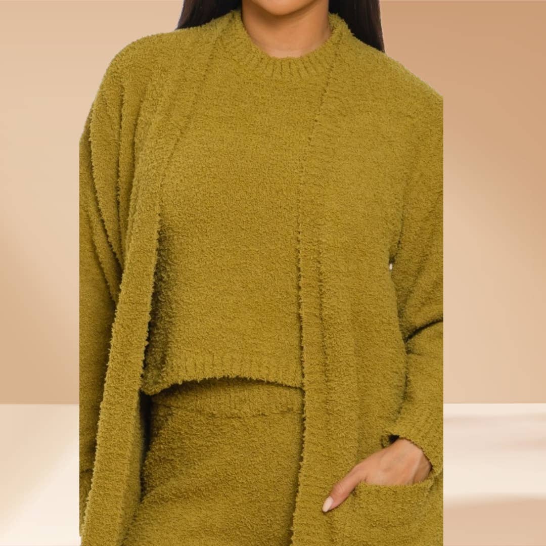 3 piece set Cozy Lounge Set Teddy Like Skim