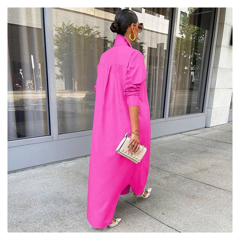 Casual Solid Color Long Coat