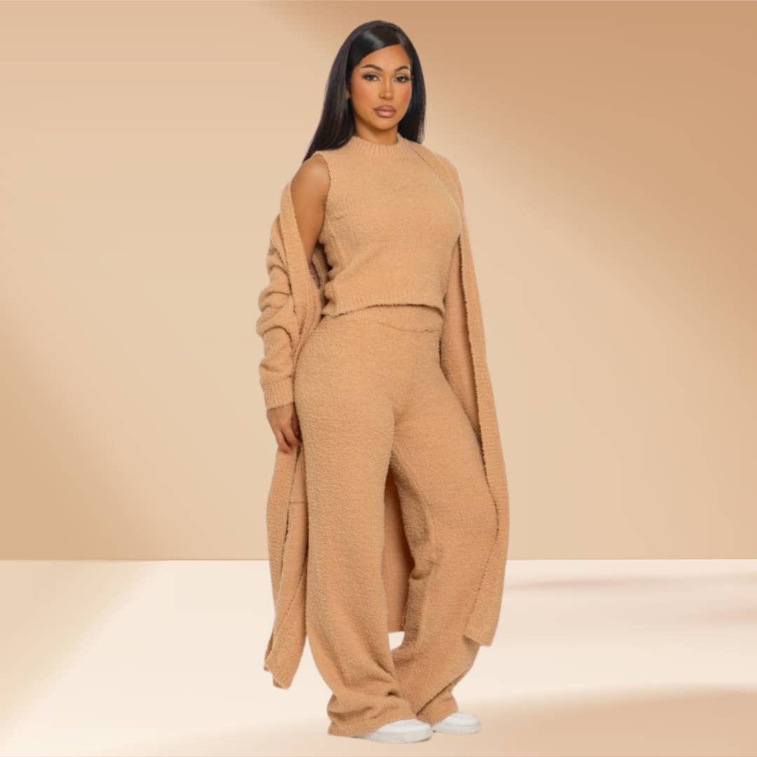 3 piece set Cozy Lounge Set Teddy Like Skim
