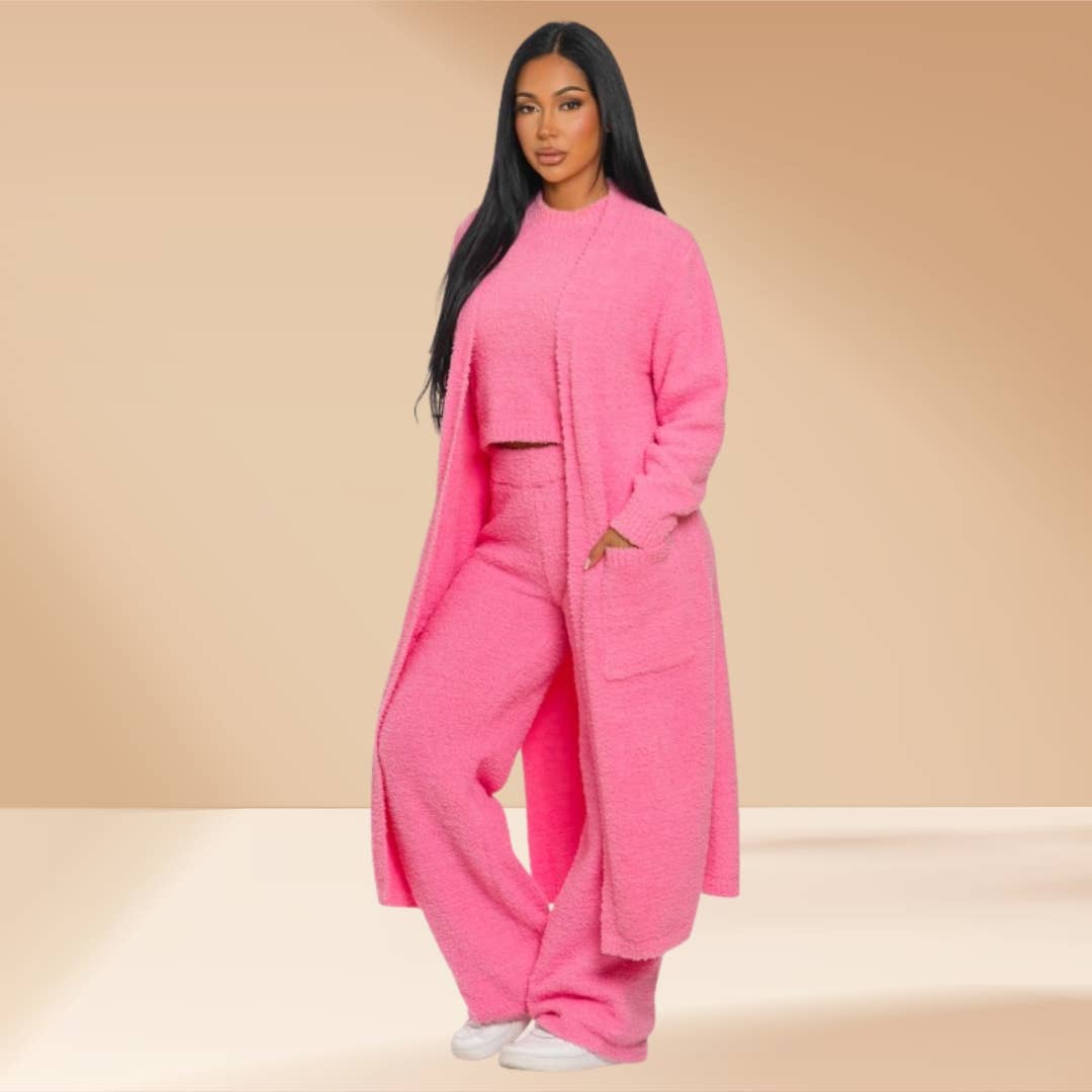 3 piece set Cozy Lounge Set Teddy Like Skim