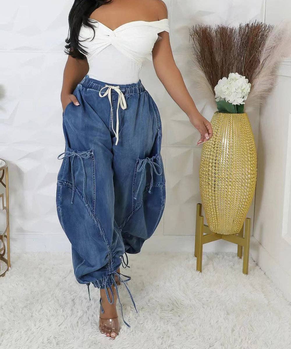 LOOSE JEANS DRAWSTRING