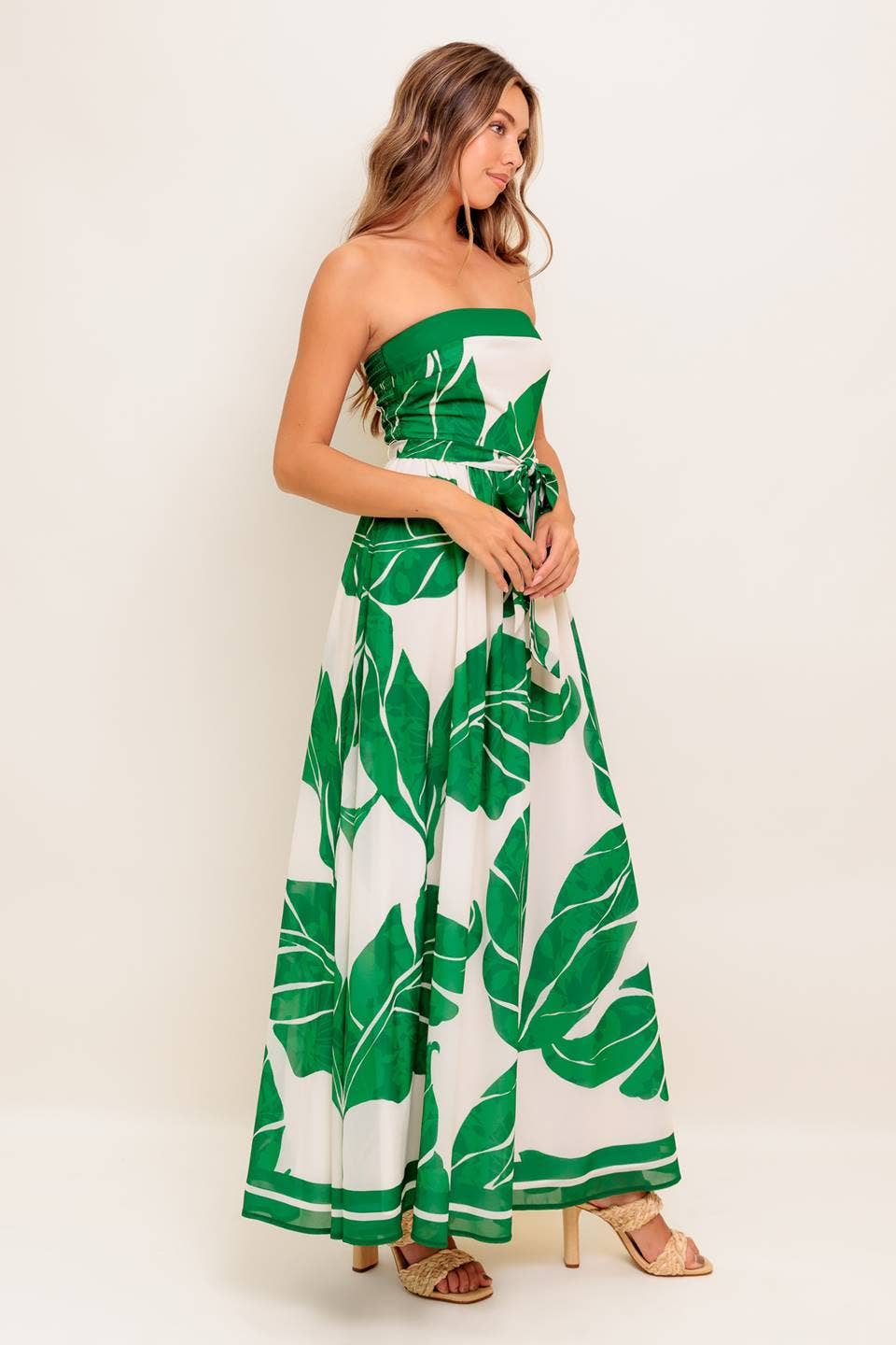 A printed woven ankle dress - ID22476