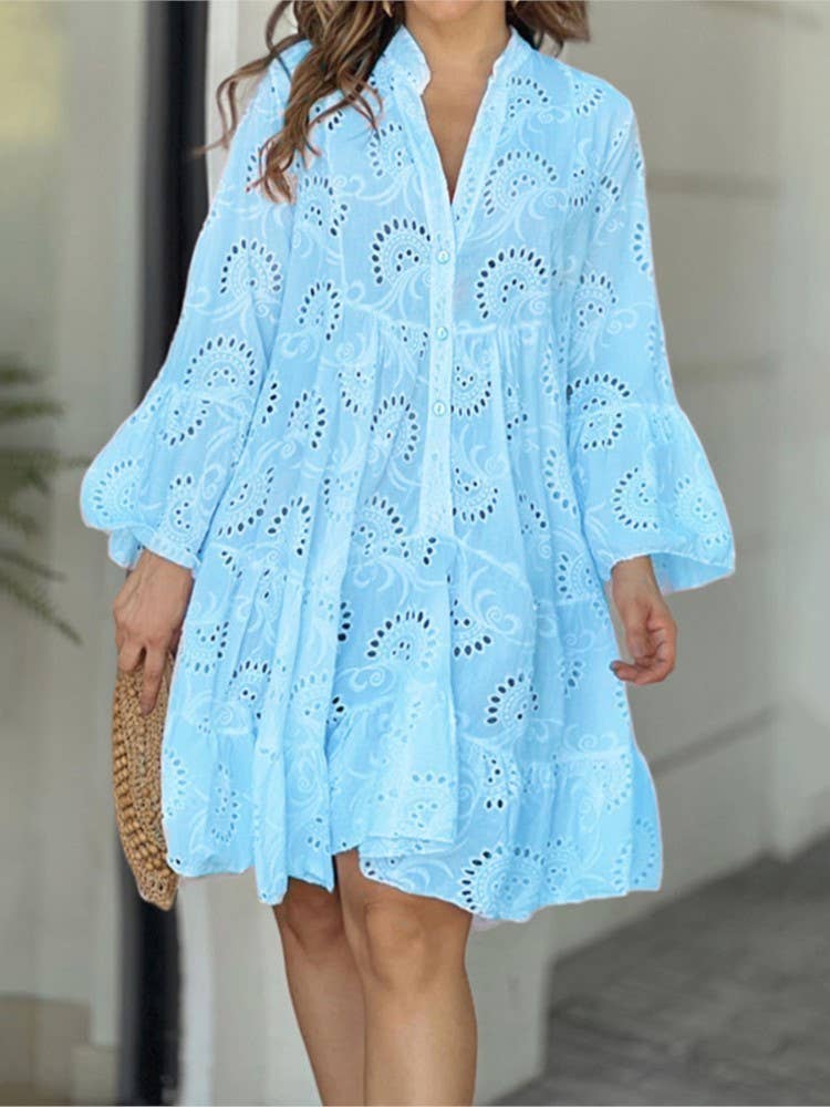 Solid Color Short Daily Dress