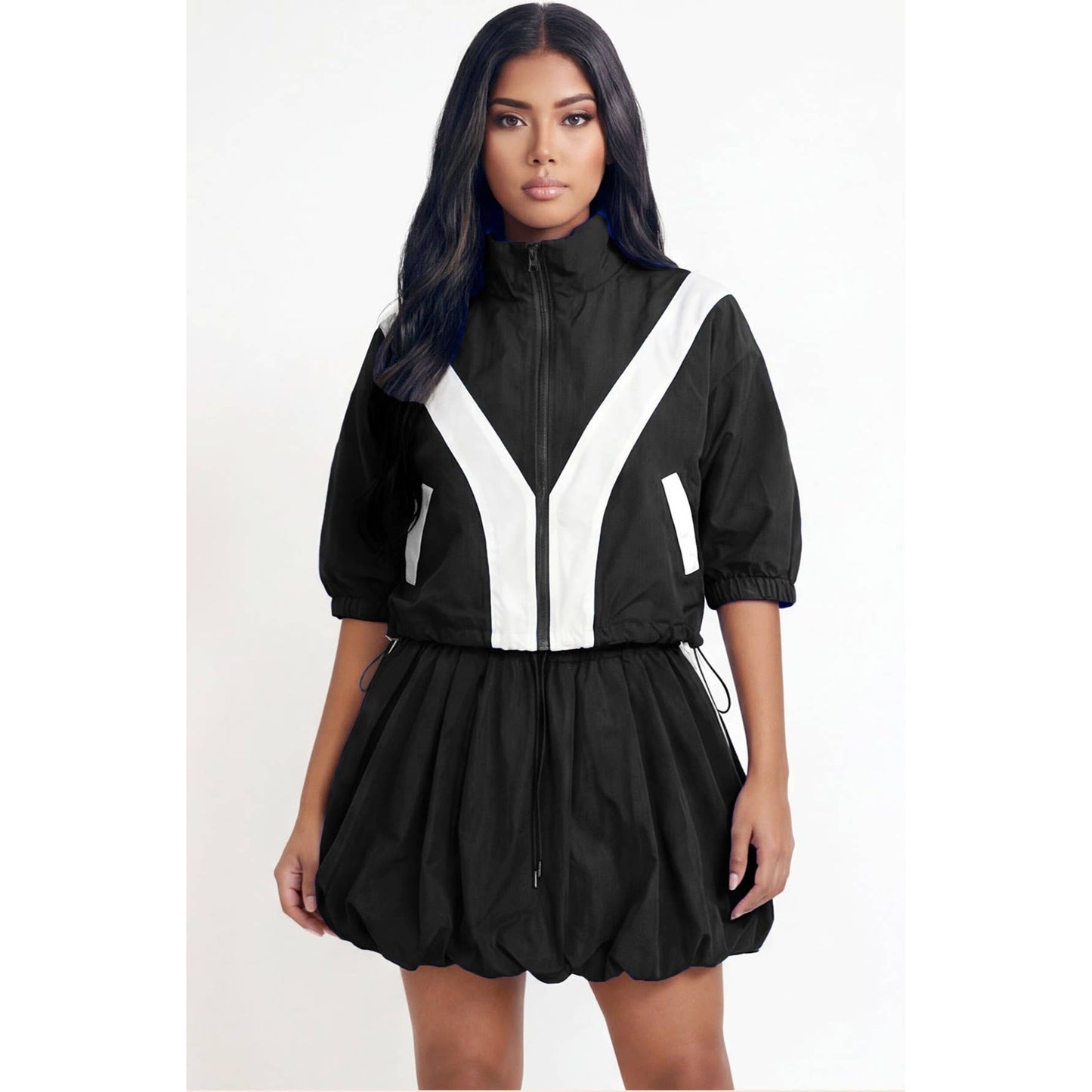 WIND BREAK JACKET AND MINI SKIRT SET