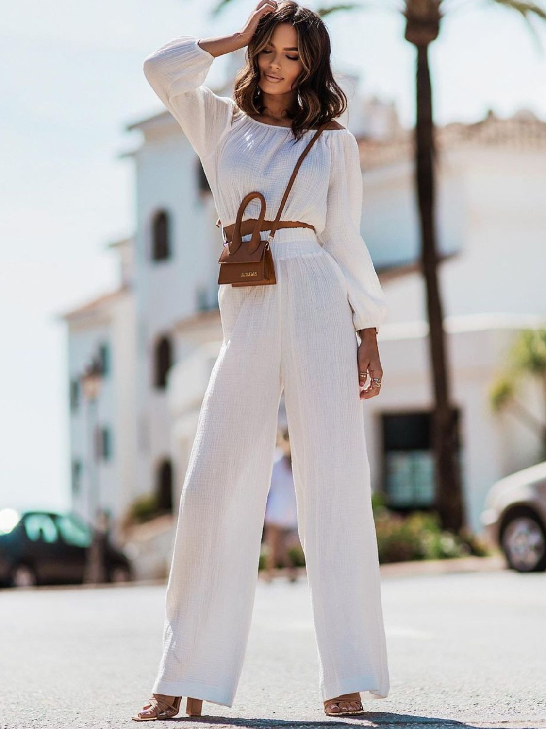 Off Shoulder Long Sleeve Set