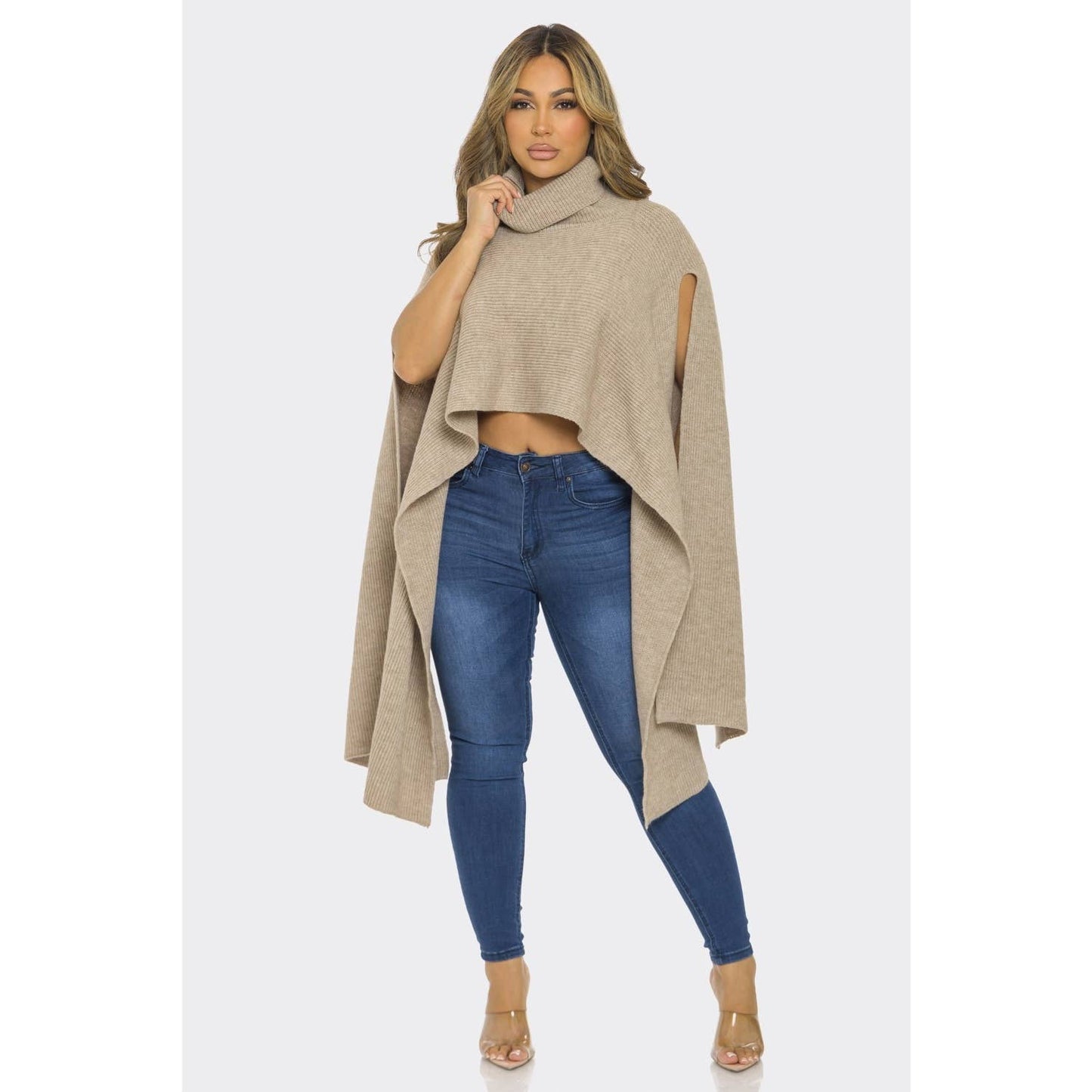 MODERN DRAPE TURTLENECK TOP