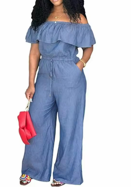 Jean Material Romper