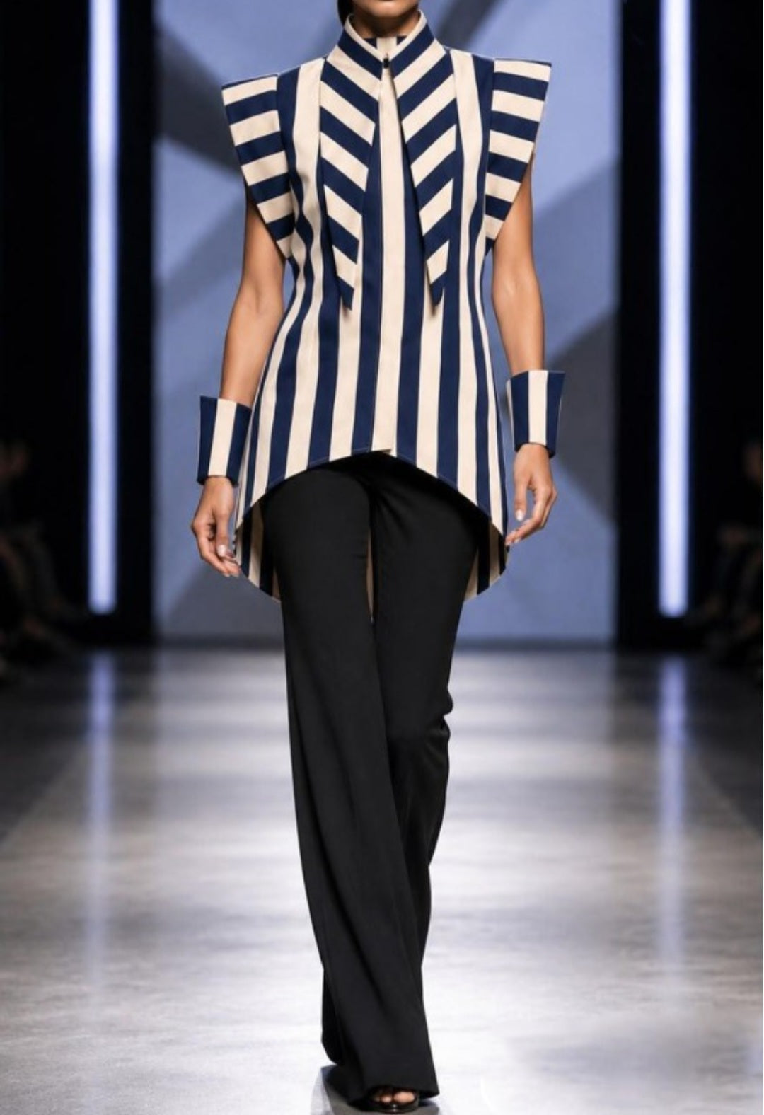 New York Stripes Shirt with detachable cuffs