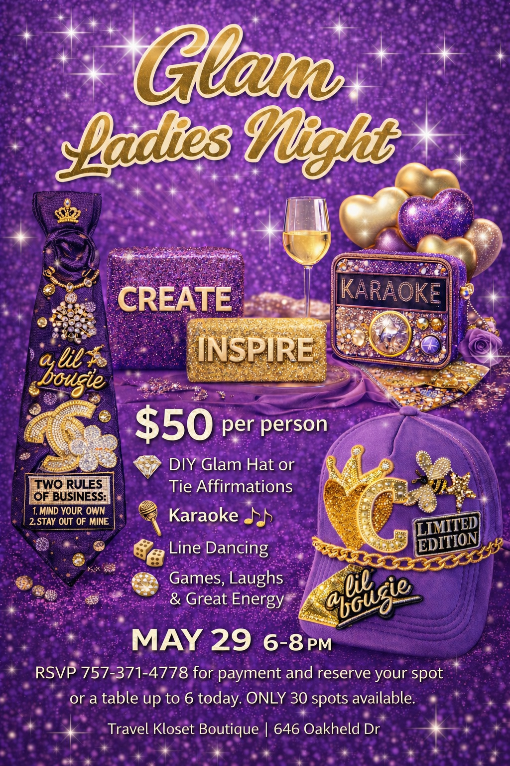 Ladies Night Glam Party 6-8pm